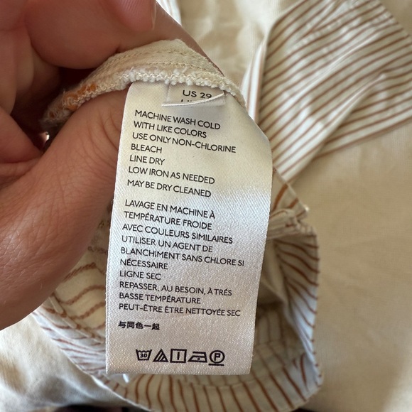 Anthropologie Kellie Orange and cream striped flare pants - Picture 8 of 8